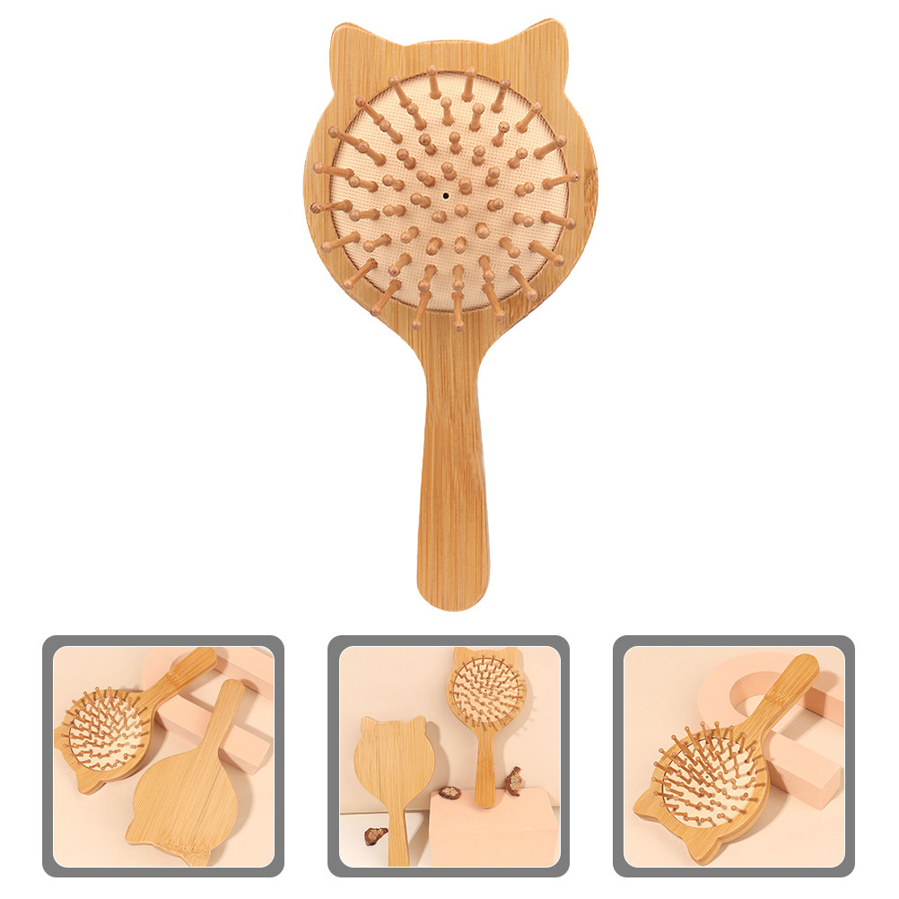 Bamboo Hair Brush - Бамбуковая расческа с ушками кошки для