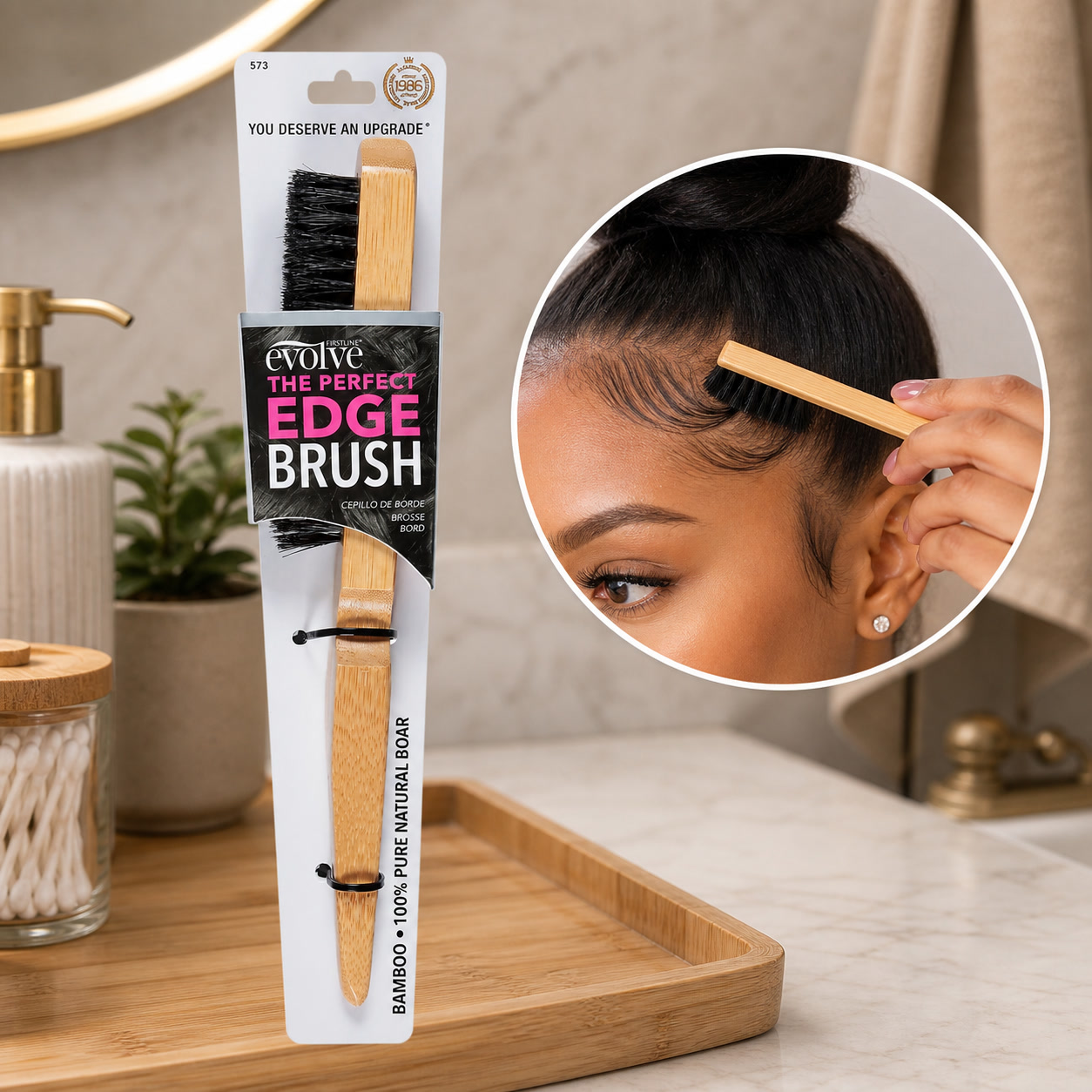 Bamboo Hair Brush - Бамбуковая расческа с гладкими закругленными зубцами