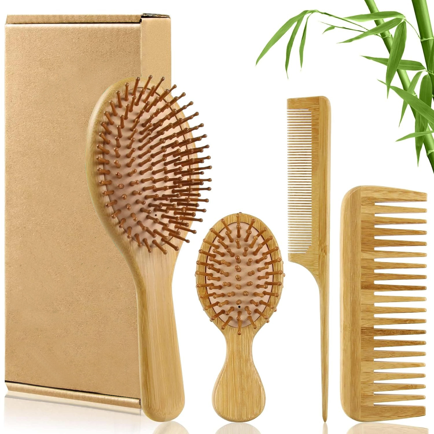 Bamboo Hair Brush - Набор бамбуковых расчесок для женщин и